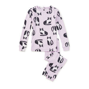 Tea Collection Girls Purple Cat 2-piece Pajamas size: 5T